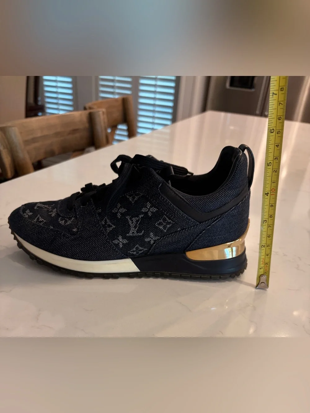 Louis Vuitton Monogram Denim Run Away Sneaker. Size 35.5 U.S. 5.5